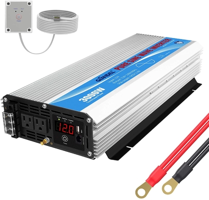 3000W καθαρός αναστροφέας DC12V δύναμης κυμάτων ημιτόνου σε AC120V με τον τηλεχειρισμό