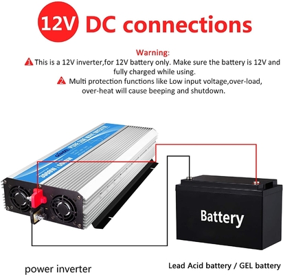 3000W καθαρός αναστροφέας DC12V δύναμης κυμάτων ημιτόνου σε AC120V με τον τηλεχειρισμό