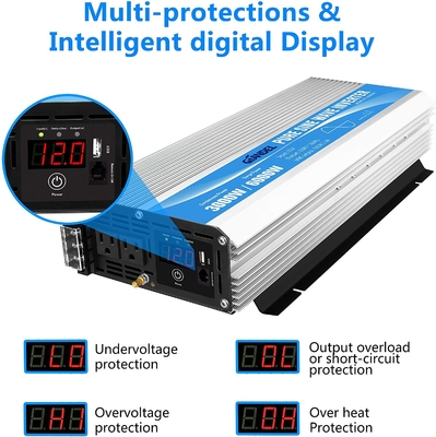 3000W καθαρός αναστροφέας DC12V δύναμης κυμάτων ημιτόνου σε AC120V με τον τηλεχειρισμό